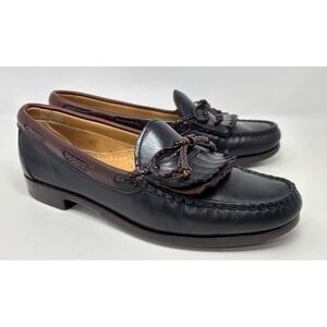 Allen Edmonds Mens Shoes 9A Woodstock‎ Black Brown Leather Kiltie Tassel Loafers